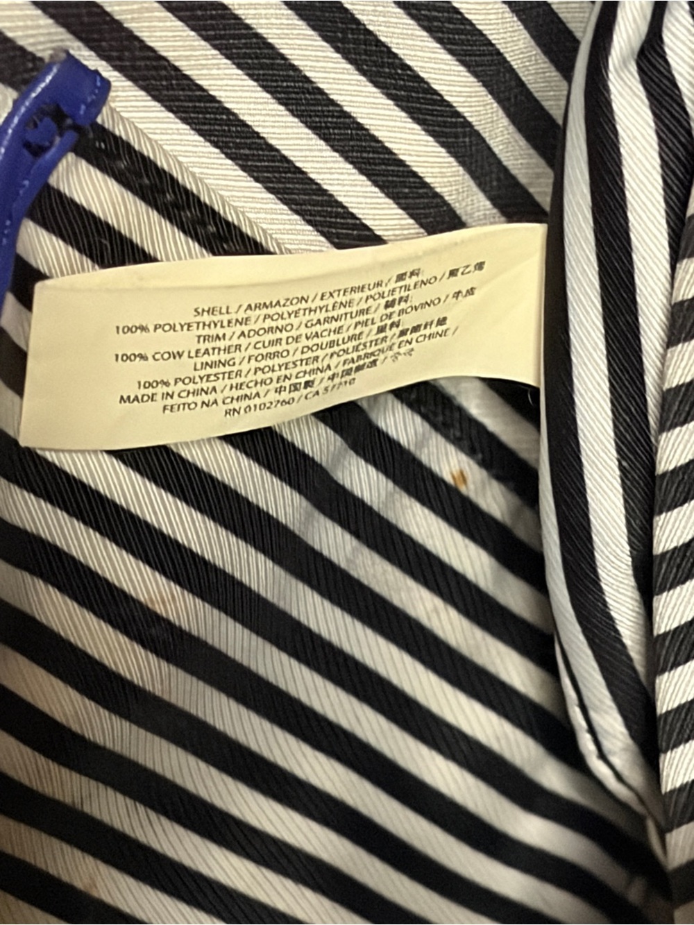 Kate Spade New York Straw Woven Tote Bag Blue Leather Trim Bow Accent - Picture 12 of 13